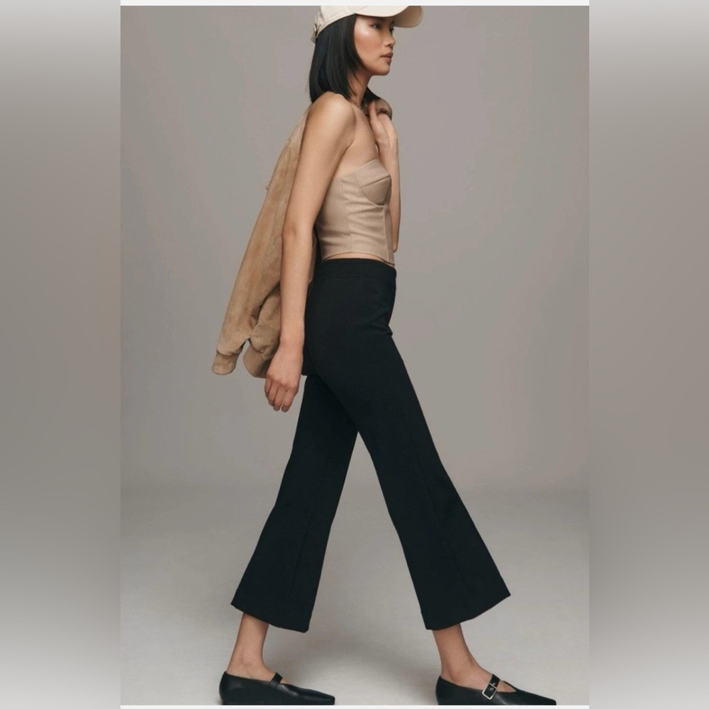 Anthropologie Maeve The Margot Kick Flare Cropped Pull On Pants